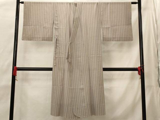 平和屋着物▽道中着 スリーシーズン 春夏秋 塵除け ロング丈 縞 正絹 逸品 AABH7450st