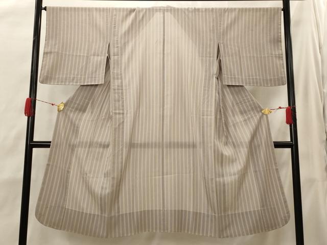 平和屋着物▽道中着 スリーシーズン 春夏秋 塵除け ロング丈 縞 正絹 逸品 AABH7450st