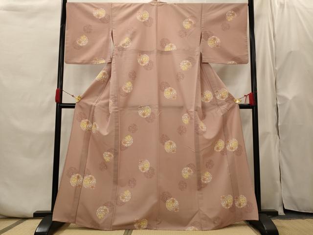 平和屋着物▽小紋 単衣 流水花丸文 洗える着物 AABH7465st