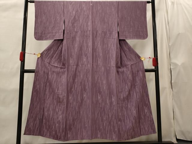 平和屋着物▽上質な色無地 単衣 滅紫色 正絹 逸品 AABH7467st