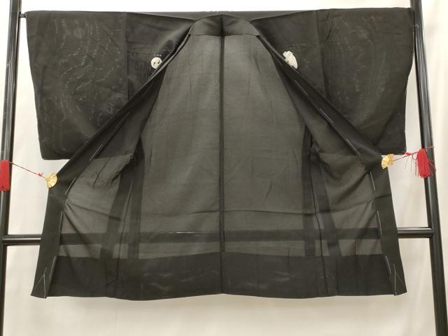 平和屋着物*夏物 男性 羽織 黒紋付 絽 正絹 逸品 AABH7474st