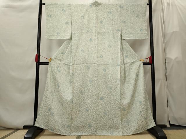 平和屋着物▽上質な小紋 単衣 花尽し 正絹 逸品 AABH7480st