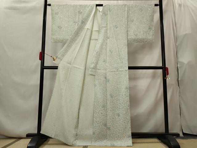 平和屋着物▽上質な小紋 単衣 花尽し 正絹 逸品 AABH7480st