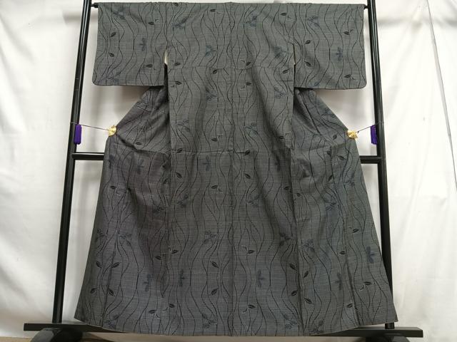 平和屋着物■本場大島紬 7マルキ 枝葉文 正絹 逸品 AABH7521oa