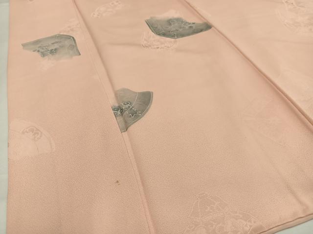 平和屋着物■上質な小紋 地紋起こし 破れ花絵皿文 正絹 逸品 AABH7541oa