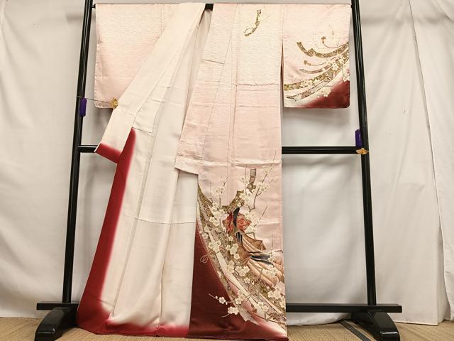 平和屋着物■訪問着 女人花文 暈し染め 金彩 正絹 逸品 AABH7543oa