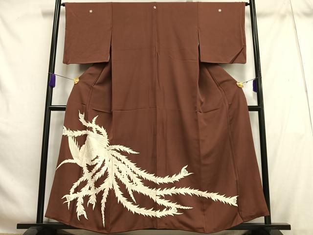平和屋着物■豪華色留袖 刺繍 鳳凰文 正絹 逸品 AABH7556oa