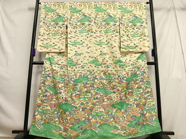 平和屋着物■訪問着 花鳥文 金彩 正絹 逸品 AABH7561oa