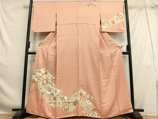 平和屋着物■訪問着 松皮菱花文 正絹 逸品 AABH7562oa