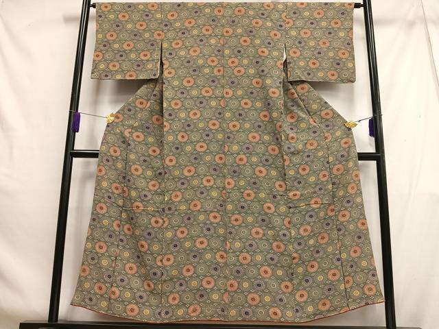 平和屋着物■上質な小紋 型染め 花づくし 三越扱い 正絹 逸品 未使用 AABH7563oa