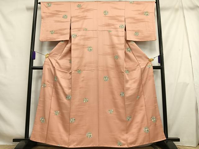 平和屋着物■上質な小紋 向かい鳥草花文 金彩 正絹 逸品 AABH7565oa