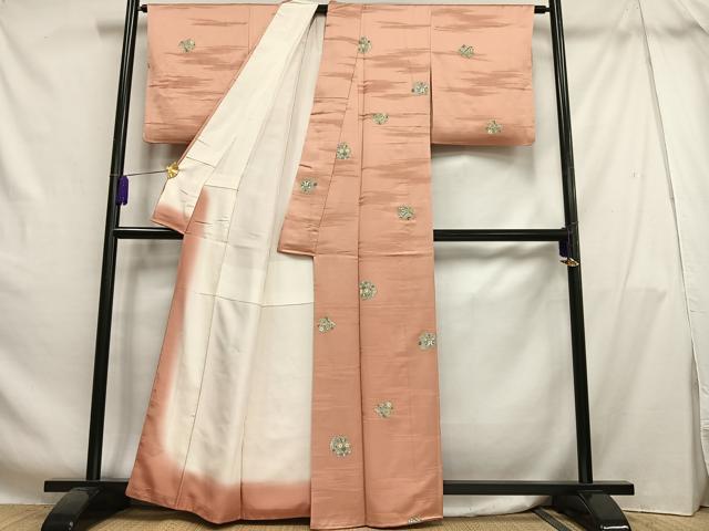 平和屋着物■上質な小紋 向かい鳥草花文 金彩 正絹 逸品 AABH7565oa