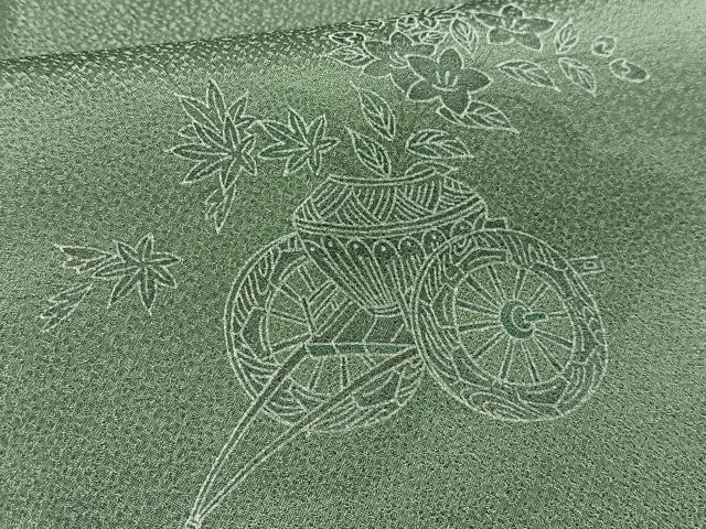 平和屋着物■上質な小紋 花車文 正絹 逸品 AABH7572oa