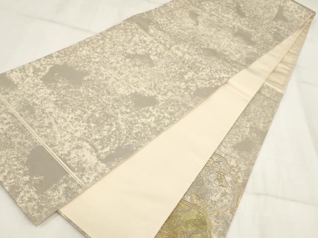 平和屋着物▼総刺繍 袋帯 陶器花文 金銀糸 正絹 逸品 AABH7660wj