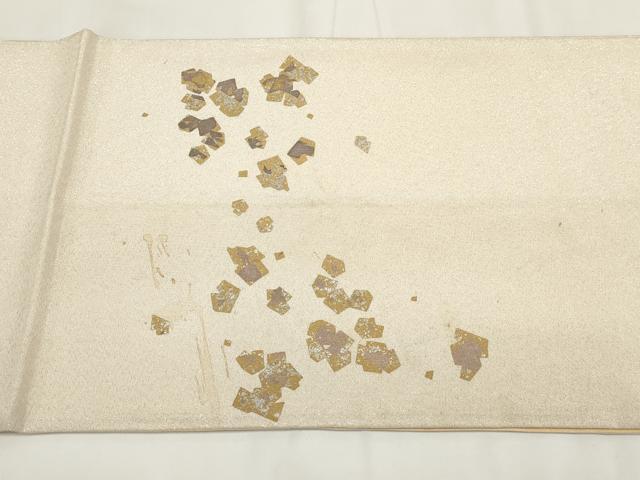 平和屋着物▼太鼓柄袋帯 箔散らし文様 金銀彩 正絹 逸品 AABH7711wj