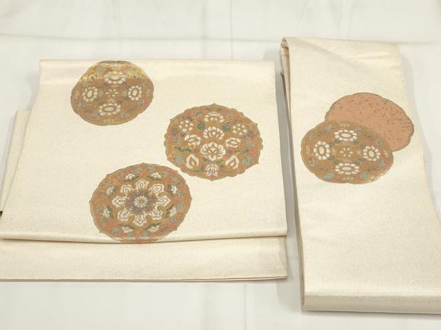 平和屋着物▼つけ帯 螺鈿本袋 吉祥花文 金彩 正絹 逸品 AABH7760wj