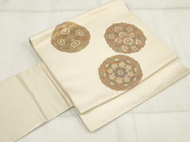 平和屋着物▼つけ帯 螺鈿本袋 吉祥花文 金彩 正絹 逸品 AABH7760wj