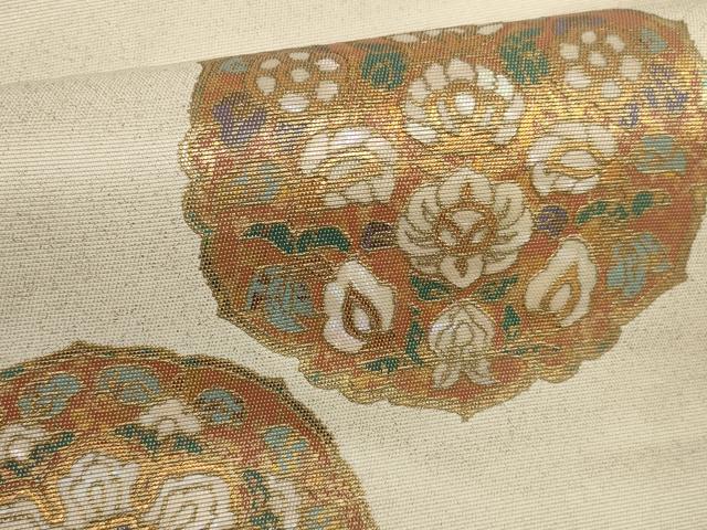 平和屋着物▼つけ帯 螺鈿本袋 吉祥花文 金彩 正絹 逸品 AABH7760wj