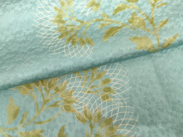 平和屋着物●上質な小紋 オンワード樫山 KUMIKYOKU 草花文 金彩 正絹 逸品 AABH7792cs
