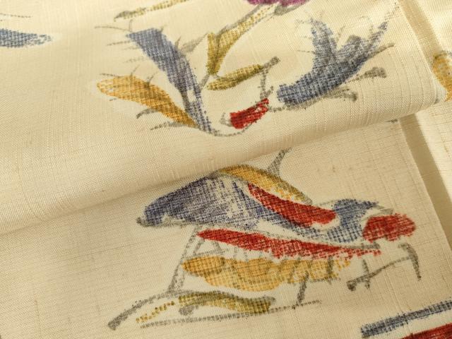 平和屋着物●上質な紬 手描き 飛鶴人物風景文 ゑり善扱い 正絹 逸品 AABH7796cs