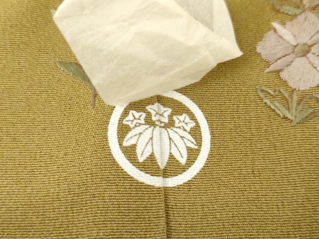 平和屋着物●訪問着 総刺繍 更紗洋花文 暈し染め 金糸 正絹 逸品 未使用 AABH7797cs
