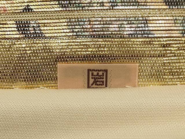 平和屋着物▼太鼓柄袋帯 螺鈿箔 切嵌文様 金銀彩 ますいわ屋扱い 正絹 逸品 AABH7818wj