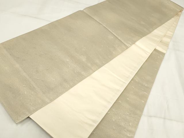 平和屋着物◎六通柄袋帯 葉 銀糸 正絹 逸品 AABH7898wj