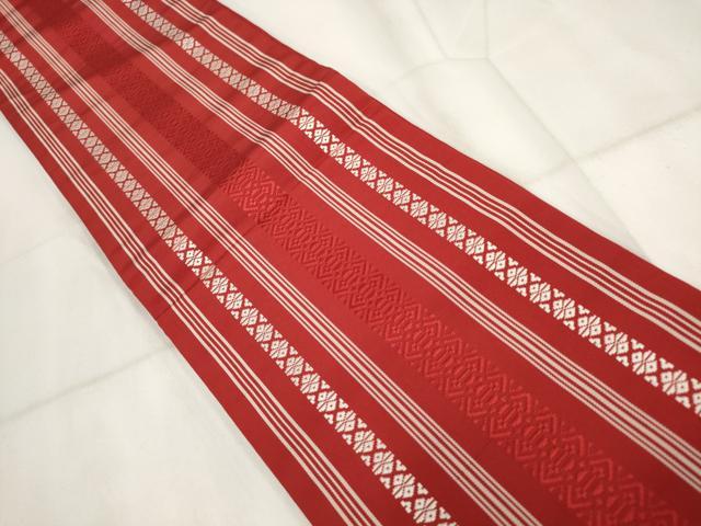 平和屋着物◎本場筑前博多織 半幅帯 献上 正絹 逸品 AABH7909wj