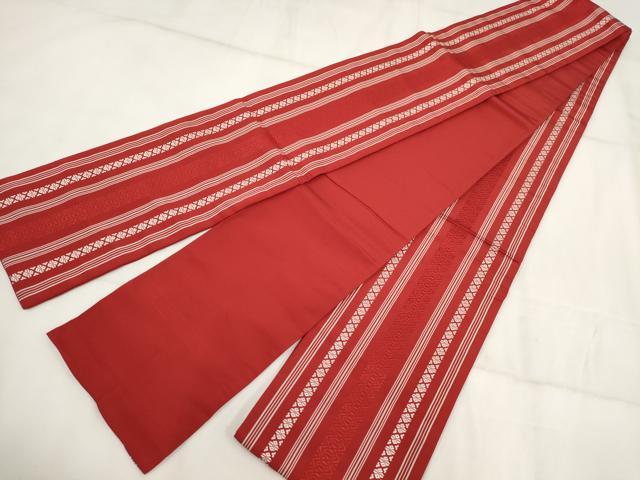 平和屋着物◎本場筑前博多織 半幅帯 献上 正絹 逸品 AABH7909wj