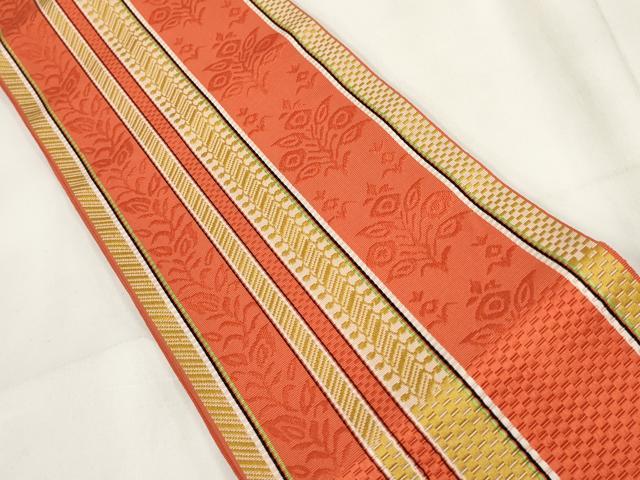 平和屋着物◎本場筑前博多織 半幅帯 花間道 井上絹織謹製 証紙付き 正絹 逸品 AABH7921wj