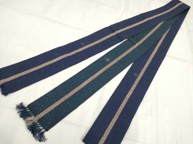 平和屋着物◎男性 本場筑前博多織 両面角帯 献上 正絹 逸品 AABH7925wj