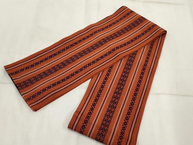 平和屋着物◎本場筑前博多織 半幅帯 献上 正絹 逸品 AABH8123wj