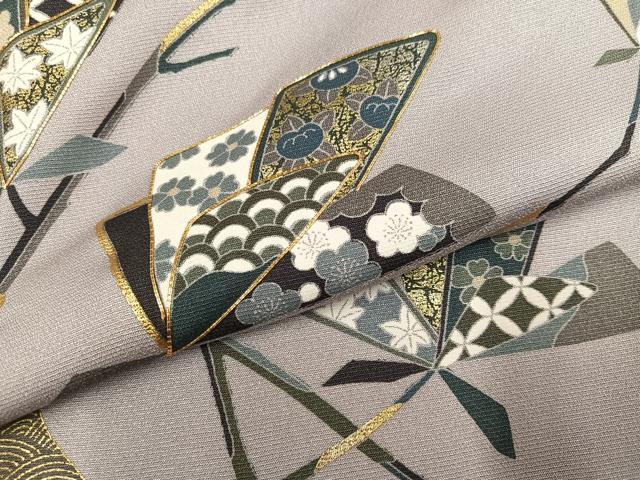 平和屋着物●訪問着 駒刺繍 枝花文 金彩 ロング丈 正絹 逸品 AABH8245ph