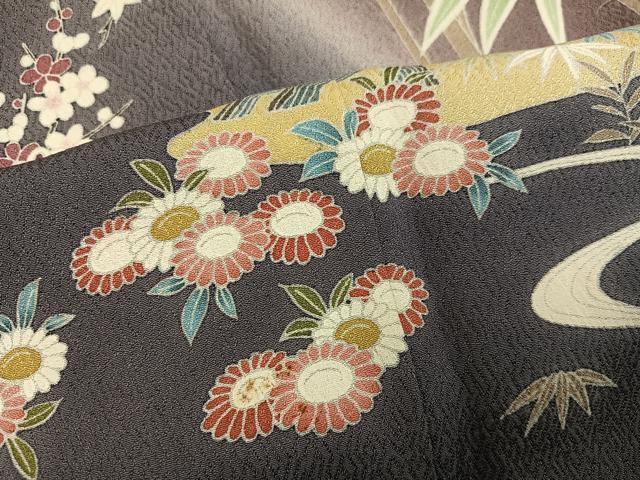 平和屋着物●京友禅作家 関谷泰三 訪問着 松竹梅風景文 暈し染め 正絹 逸品 AABH8268ph
