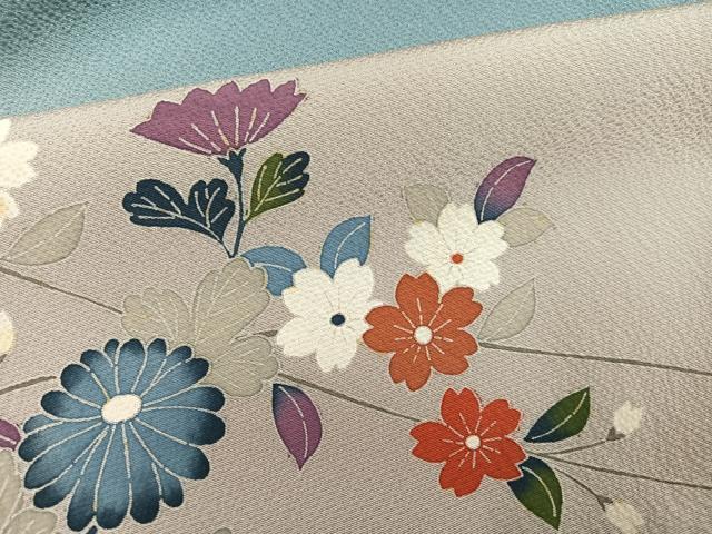 平和屋着物●訪問着 友禅 枝花籬文 暈し染め 正絹 逸品 AABH8284ph