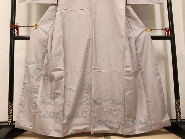 平和屋着物●訪問着 紬 流水花文 さが美扱い 正絹 逸品 AABH8292ph