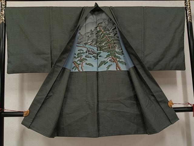 平和屋着物●男性 本場大島紬 アンサンブル 100亀甲 総詰め 正絹 逸品 AABH8305ph