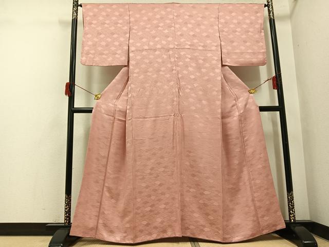 平和屋着物●上質な色無地 雲重ね地紋 正絹 逸品 AABH8319ph