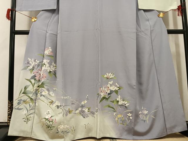 平和屋着物●訪問着 友禅 草花文 暈し染め 正絹 逸品 AABH8321ph