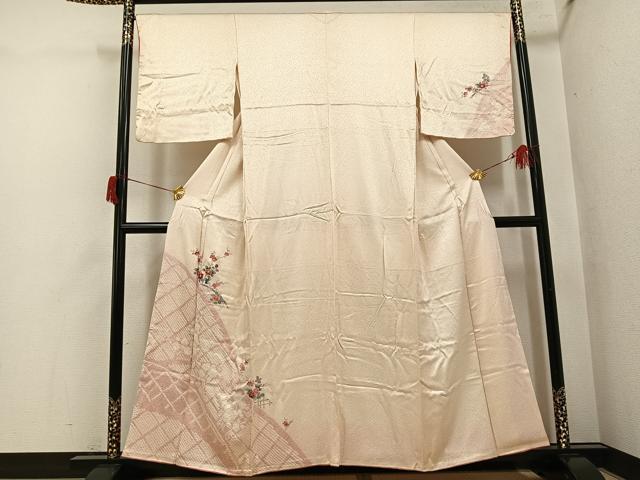 平和屋着物●訪問着 友禅 枝花籬文 正絹 逸品 AABH8327ph