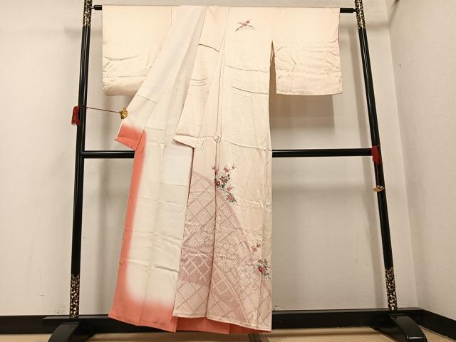 平和屋着物●訪問着 友禅 枝花籬文 正絹 逸品 AABH8327ph