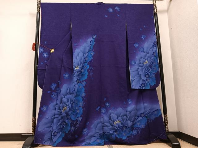 平和屋着物●豪華振袖 花尽くし 暈し染め 金銀彩 正絹 逸品 未使用 AABH8348ph