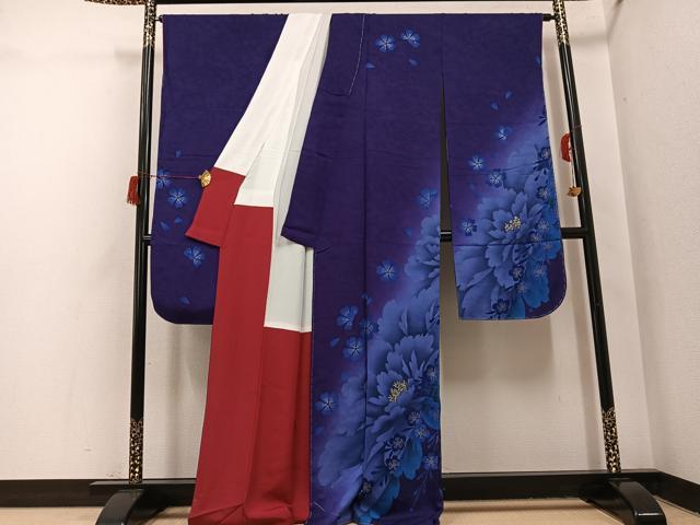平和屋着物●豪華振袖 花尽くし 暈し染め 金銀彩 正絹 逸品 未使用 AABH8348ph