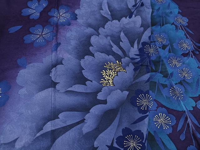 平和屋着物●豪華振袖 花尽くし 暈し染め 金銀彩 正絹 逸品 未使用 AABH8348ph