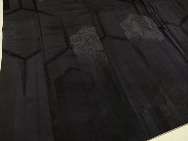 平和屋着物●アンティーク 大正ロマン 小紋 流水亀甲地紋 正絹 逸品 AABH8353ph