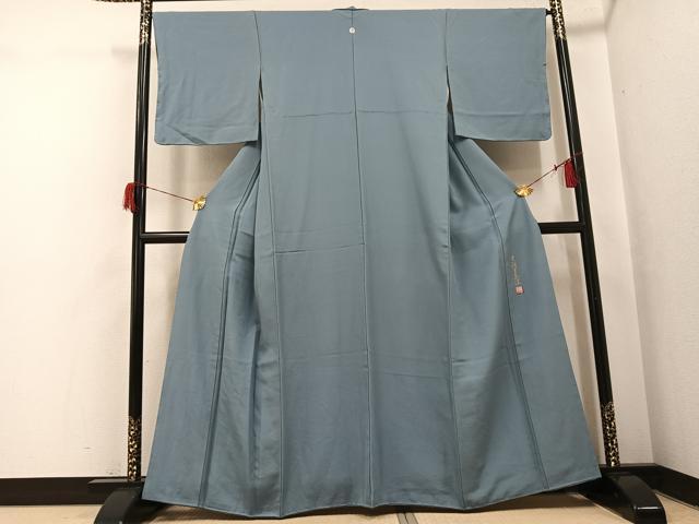 平和屋着物●上質な色無地 作家物 中尾幸道 吉祥黄金染 水浅葱色 正絹 逸品 AABH8359ph