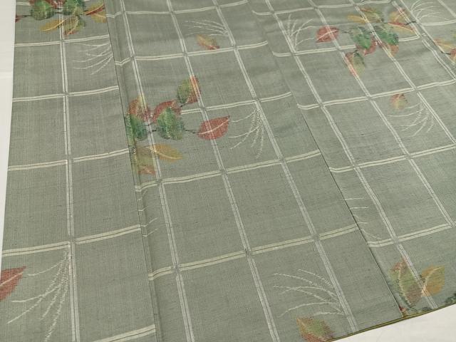 平和屋着物●上質な紬 草木文 正絹 逸品 AABH8376ph
