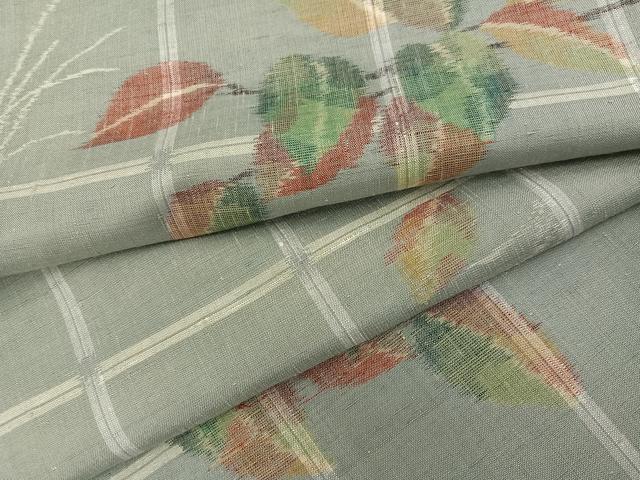平和屋着物●上質な紬 草木文 正絹 逸品 AABH8376ph