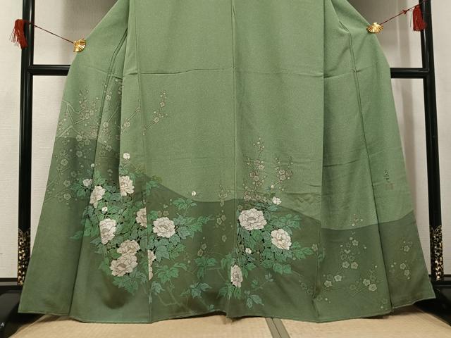 平和屋着物●訪問着 作家物 枝花文 正絹 逸品 未使用 AABH8377ph