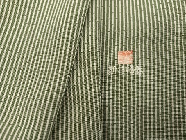 平和屋着物●江戸小紋 新井梅春 竹縞 正絹 逸品 AABH8390ph